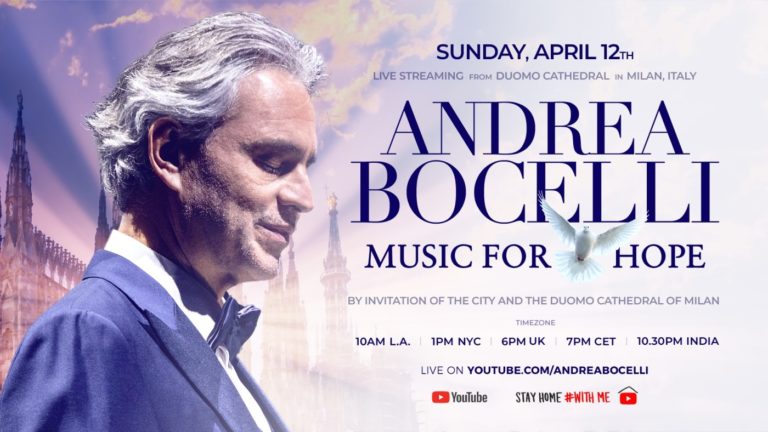 Podrás ver a Andrea Bocelli en el Duomo de Milán desde casa