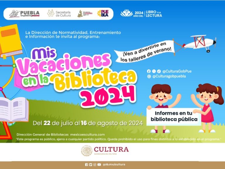 Bibliotecas de Puebla ofrecen actividades gratuitas estas vacaciones