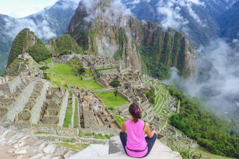 Machu,Picchu,Woman,Tourist,Freedom,Travel,Destination,Unesco,New,Wonders