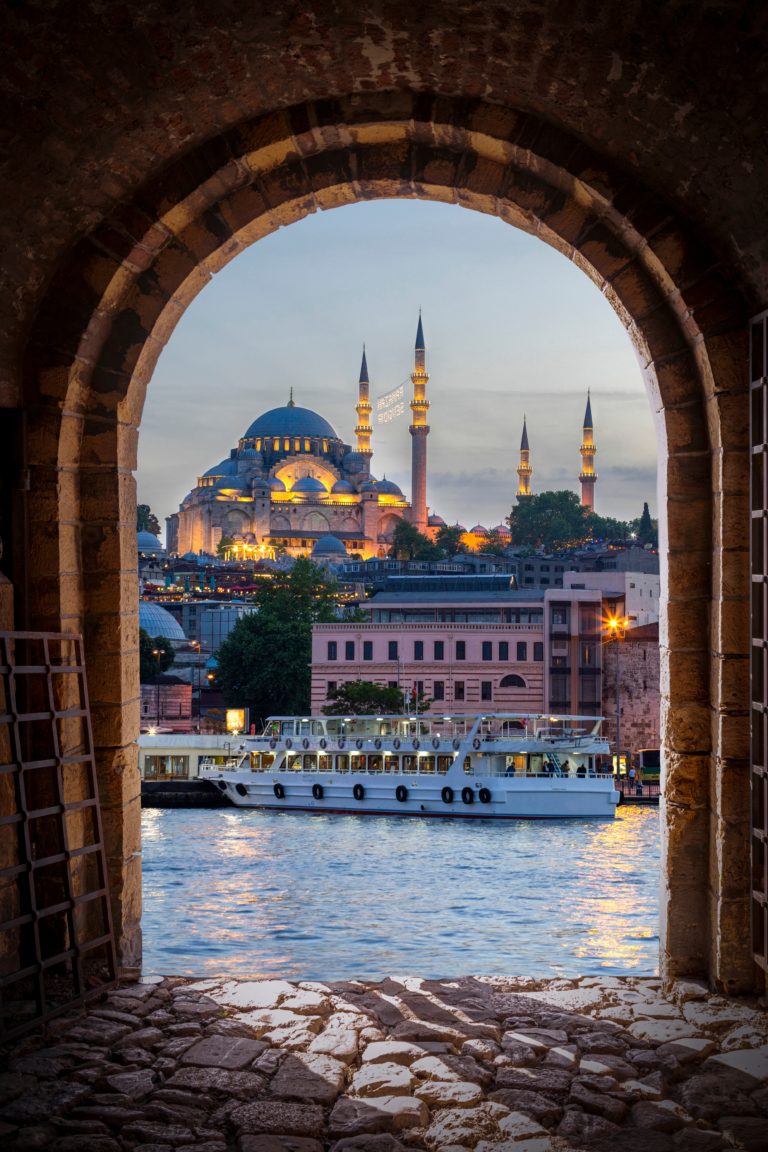 Istanbul,City,View,With,A,Mosque,From,An,Old,Stone