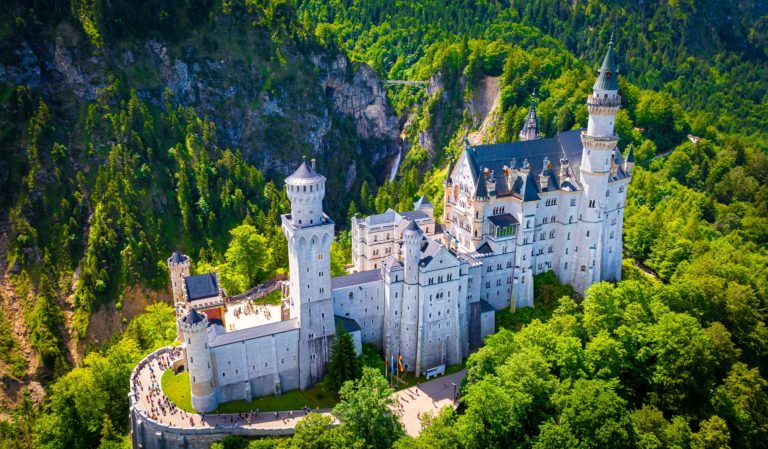 A,View,Of,Neuschwanstein,Castle,,A,19th-century,Fairy-tale-like,Palace,Perched